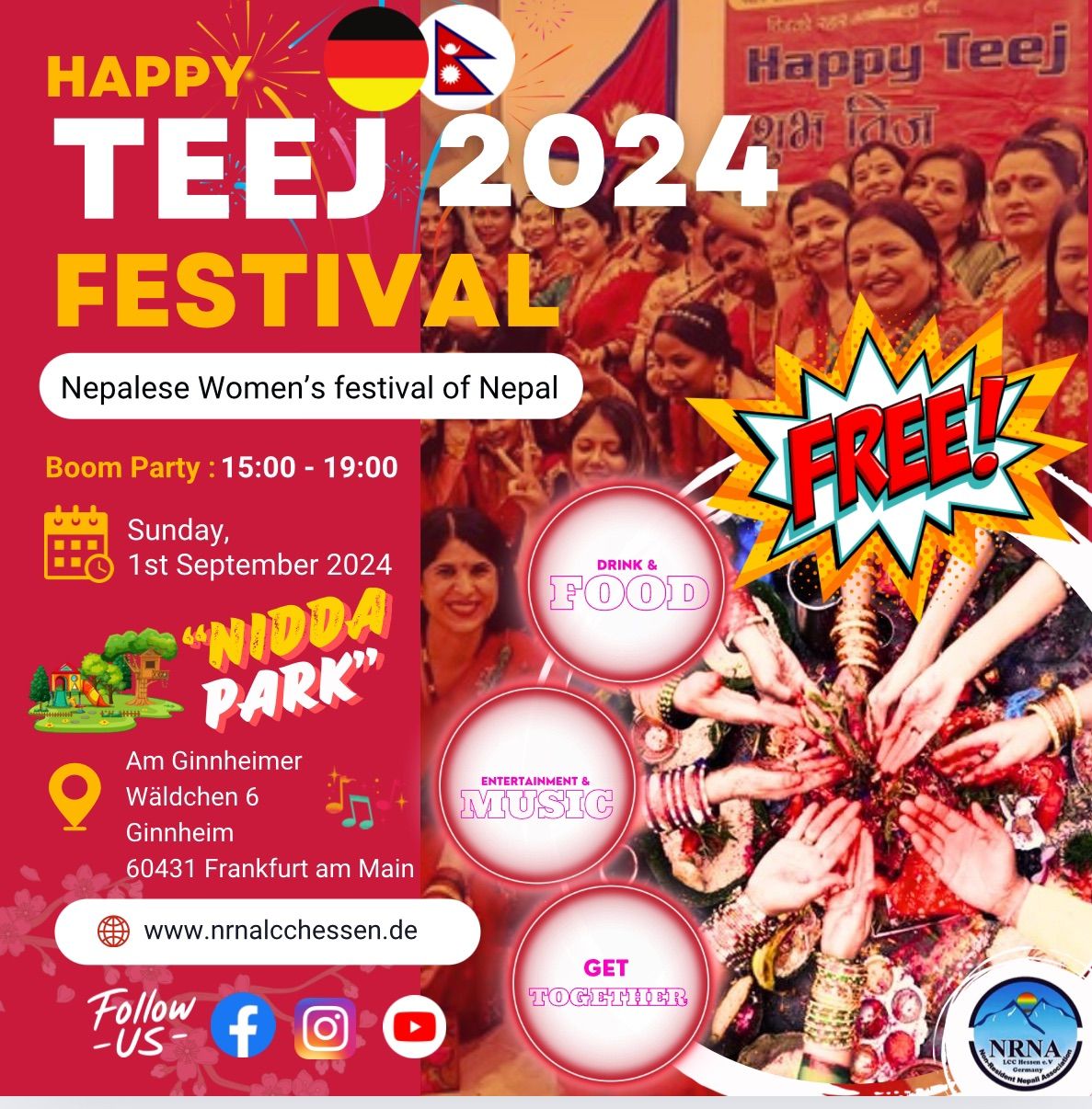 Happy Teej Festival 2024 Niddapark, Frankfurt, HE September 1, 2024