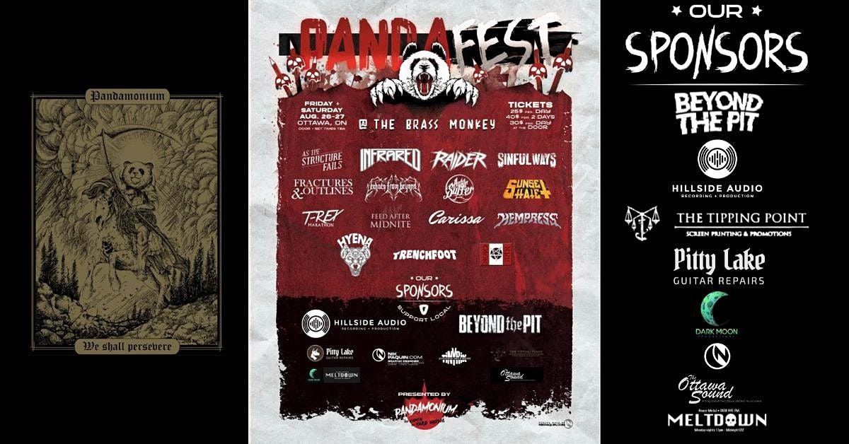 Panda Fest at Brass Monkey Brass Monkey, Ottawa, ON August 26 to