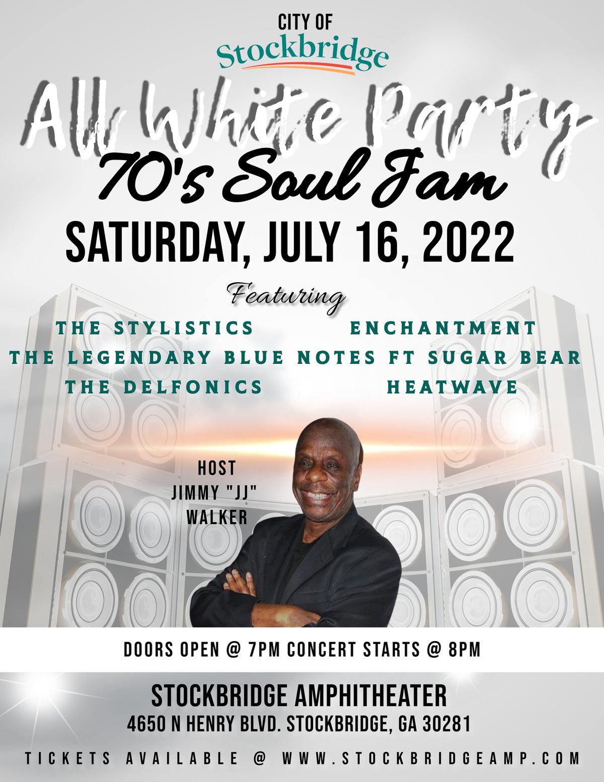 70s Soul Jam ALL WHITE PARTY Stockbridge Amphitheater July 16, 2022