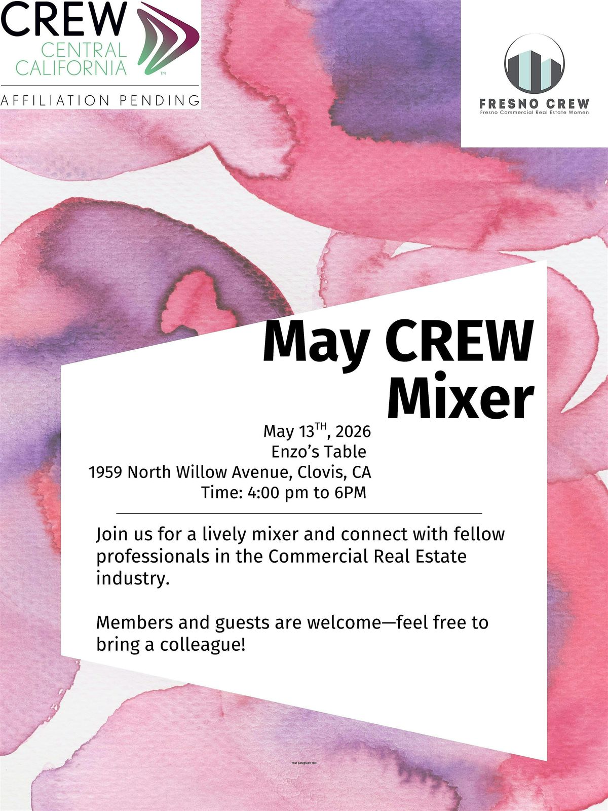 CREW May 2026 Mixer