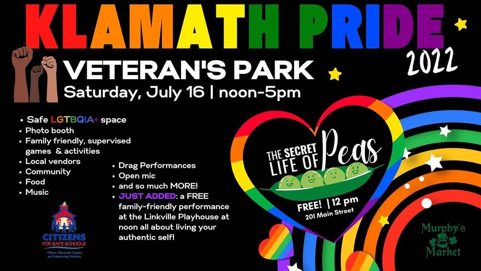 KLAMATH PRIDE 2022! Klamath Falls Veterans Memorial Park July 16, 2022