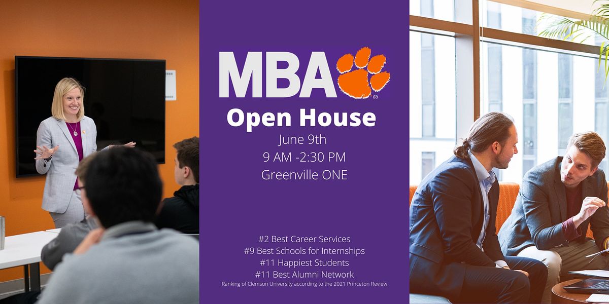 Clemson MBA Open House Meet & Greet Greenville ONE June 9, 2022