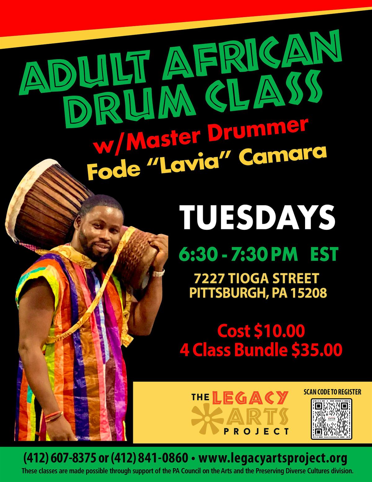 Adult African Drum Class with Fode "Lavia" Camara