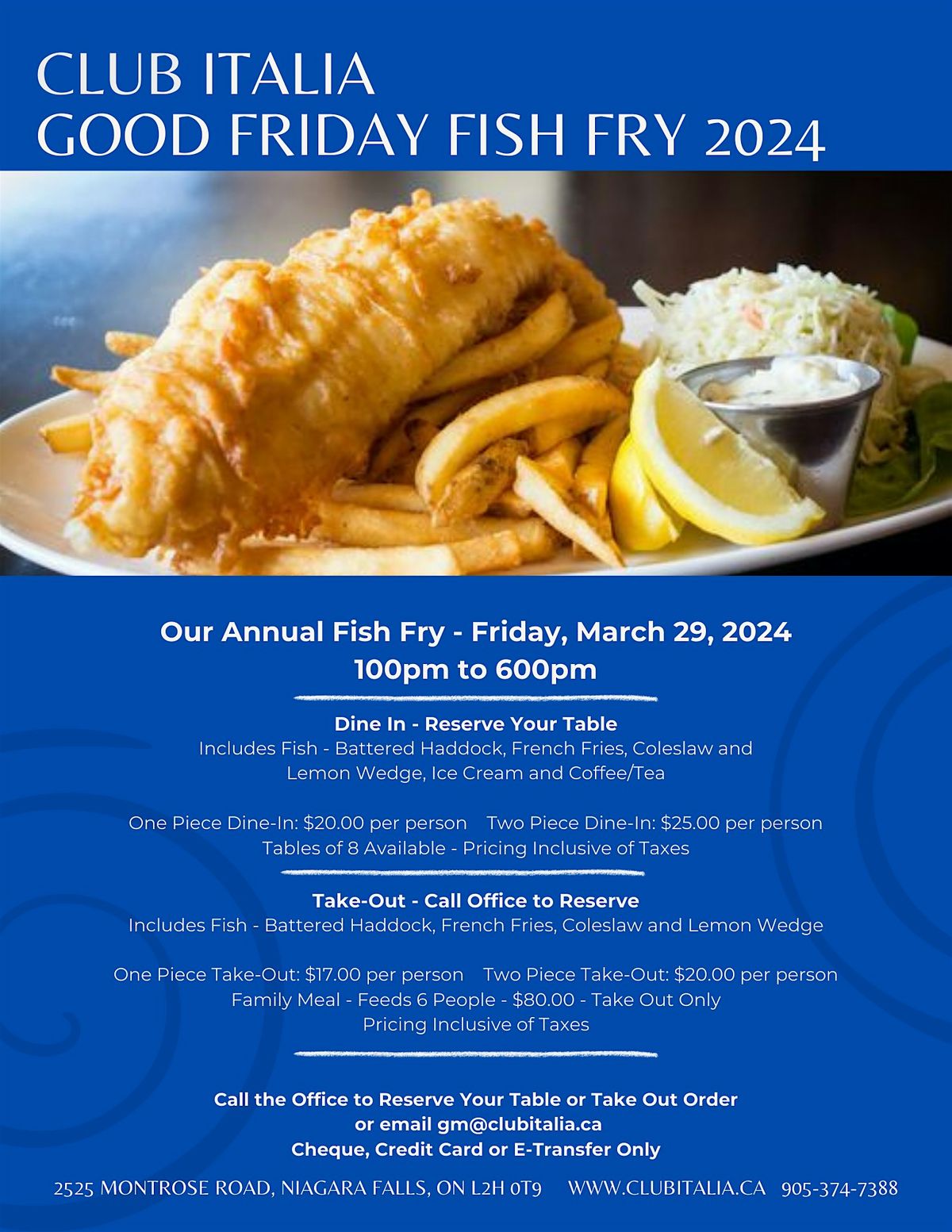 Club Italia Good Friday Fish Fry 2024 Club Italia, Montrose Road