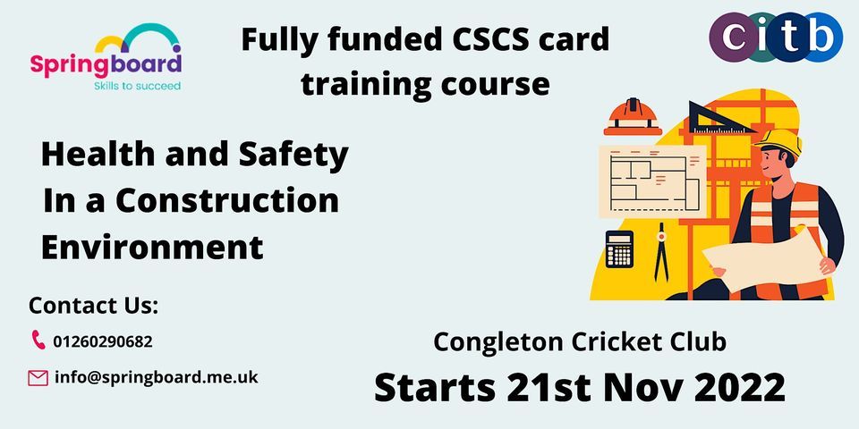 CSCS Card Training Course - Health & Safety In a Construction Environment
