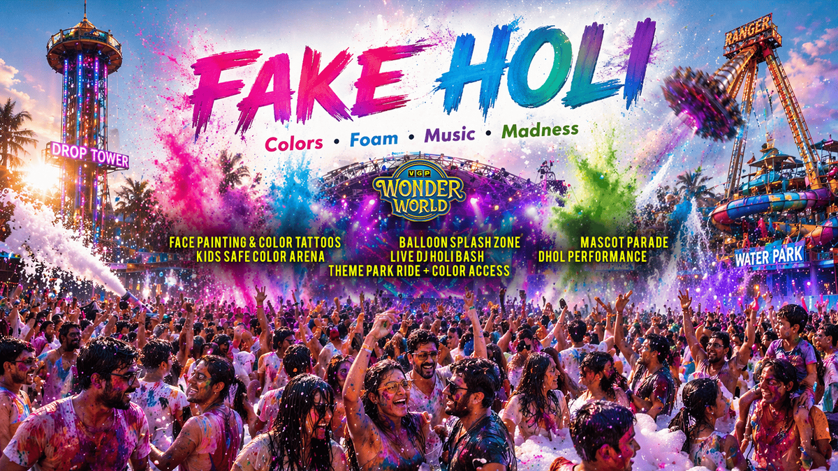 Fake Holi Party - Chennai First Ever Colours & Water Festival in Theme Park