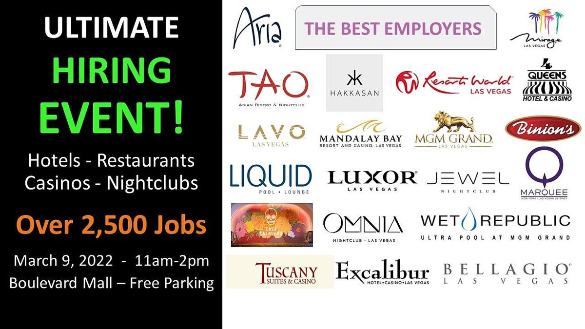 HOTEL, CASINO, NIGHTCLUB & RESTAURANT JOB FAIR