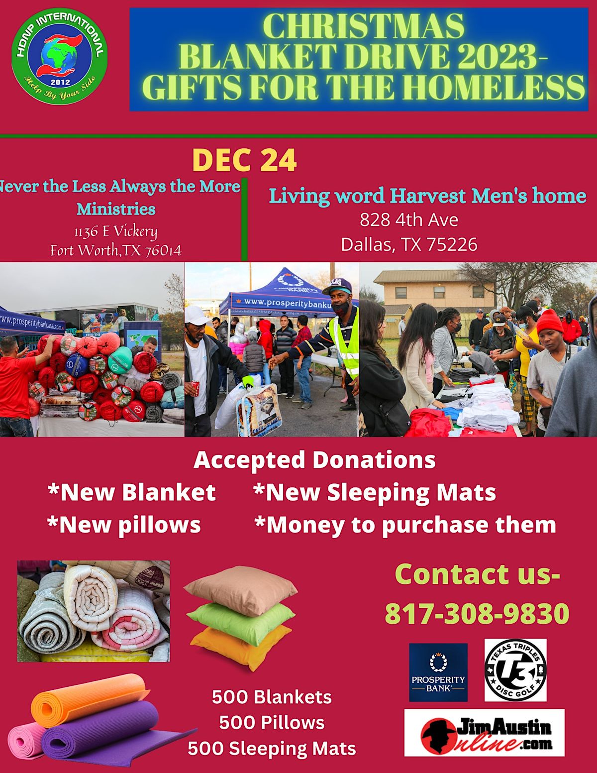 Christmas Blanket Drive Gifts for the Homeless 2023 1136 E Vickery Blvd, Fort Worth, TX