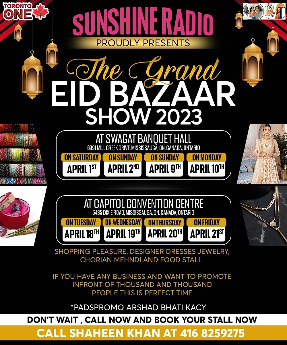 GRAND EID BAZAAR IN MISSISSAUGA Swagat Banquet Hall, Mississauga, ON