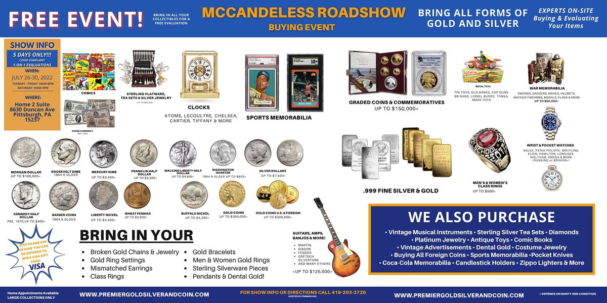 MCCANDLESS | BUYING EVENT | ROADSHOW- WE ARE BUYING!!