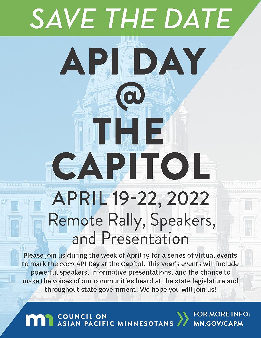 API Day at the Capitol 2022 "Democracy in the Time of COVID