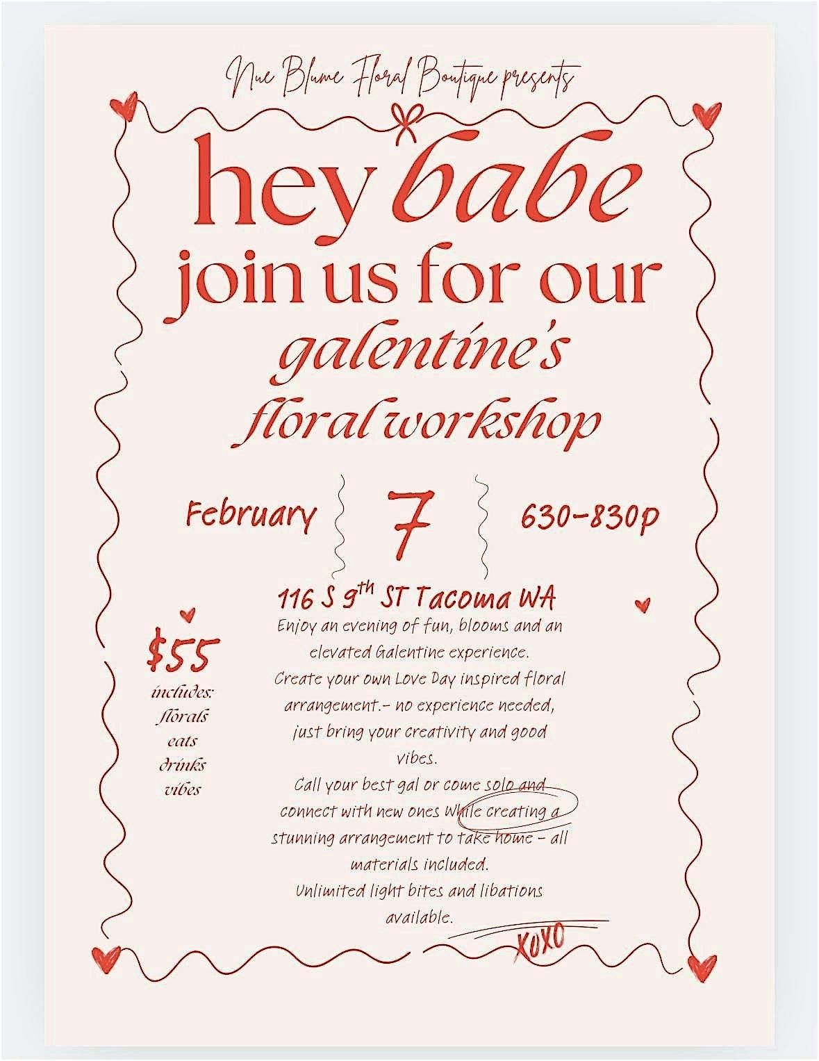 A Galentine's Floral Workshop presented by NueBlume Floral Boutique