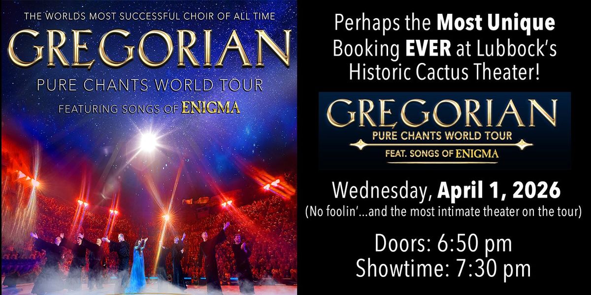 Gregorian: Pure Chants World Tour - featuring songs of Enigma