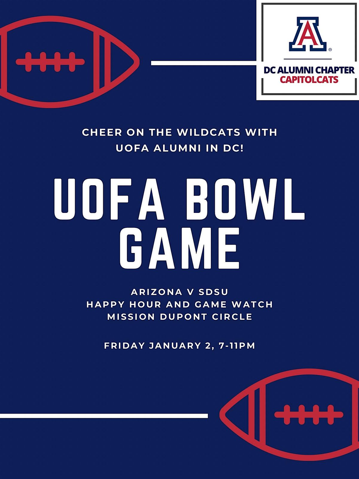 University of Arizona Alumni Bowl Game Happy Hour and Watch Party