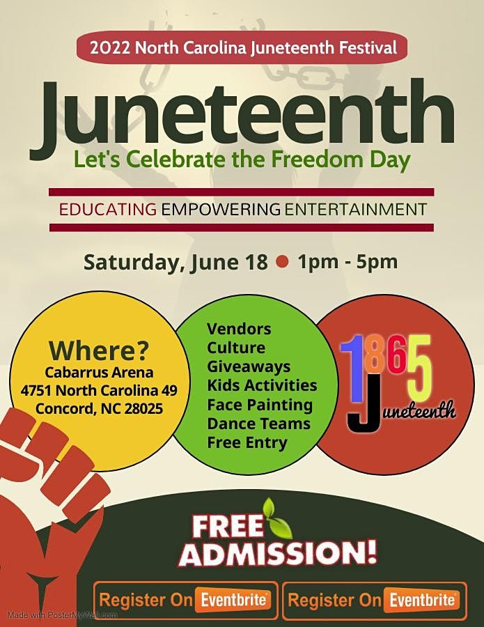 2022 North Carolina Juneteenth Festival | Cabarrus Arena & Events ...