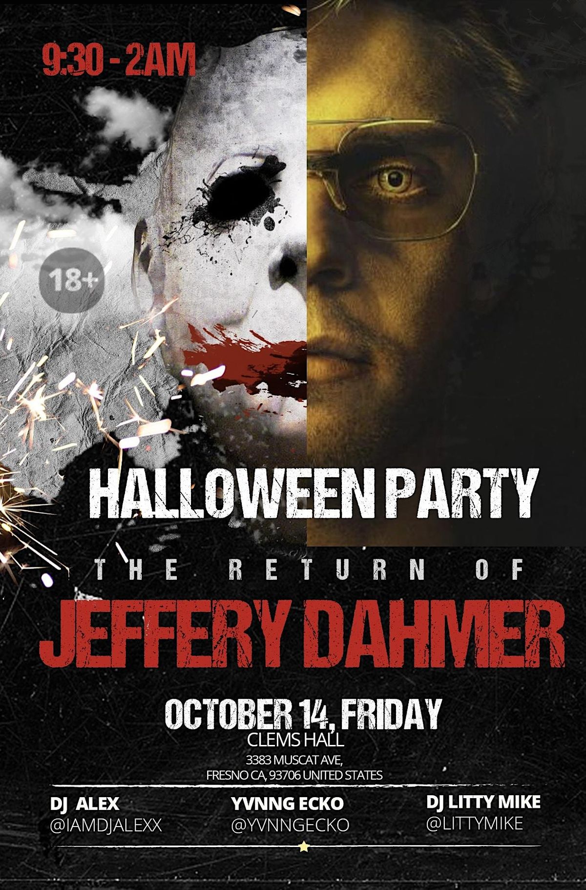 The Return of Jeffery Dahmer Halloween Party Clem's Hall, Fresno, CA