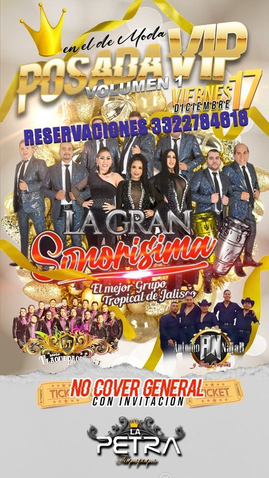 POSADA VIP Vol. 1 | La Petra Tlaquepaque Antro Banda Bar | December 17 to  December 18