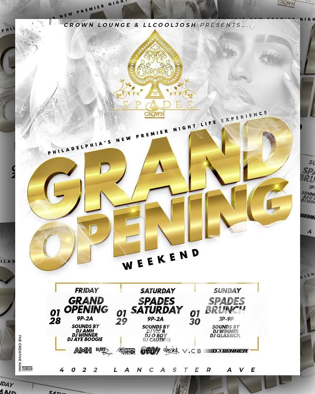 Spades Grand Opening 4022 Lancaster Ave, Philadelphia, PA January