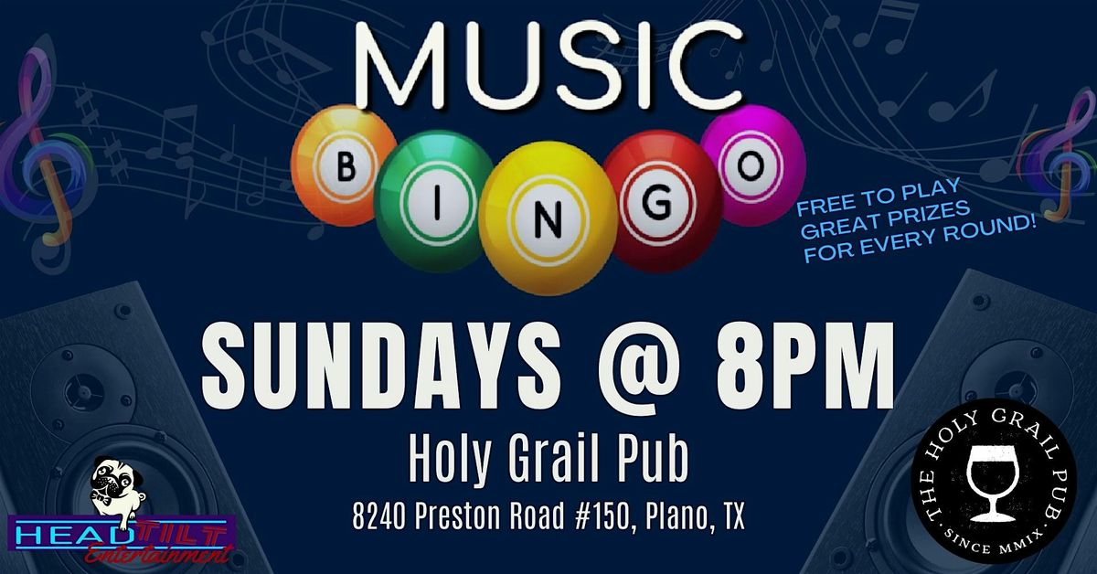 TUESDAY MUSIC BINGO NIGHT AT HOLY GRAIL PUB