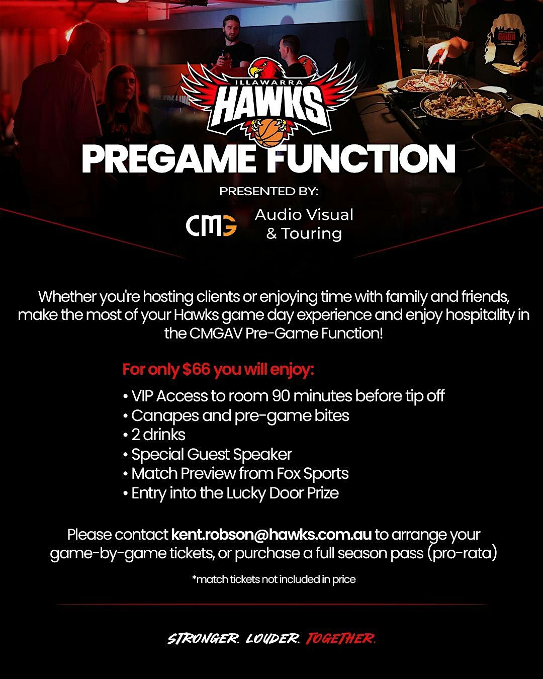 Illawarra Hawks v Tasmania Jackjumpers Pre-game Function