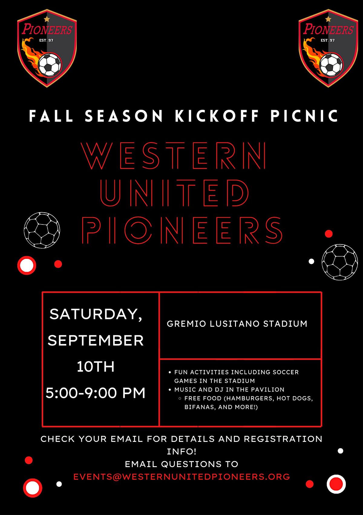 2022 Fall Season Kickoff Picnic Lusitano Stadium, Ludlow, MA