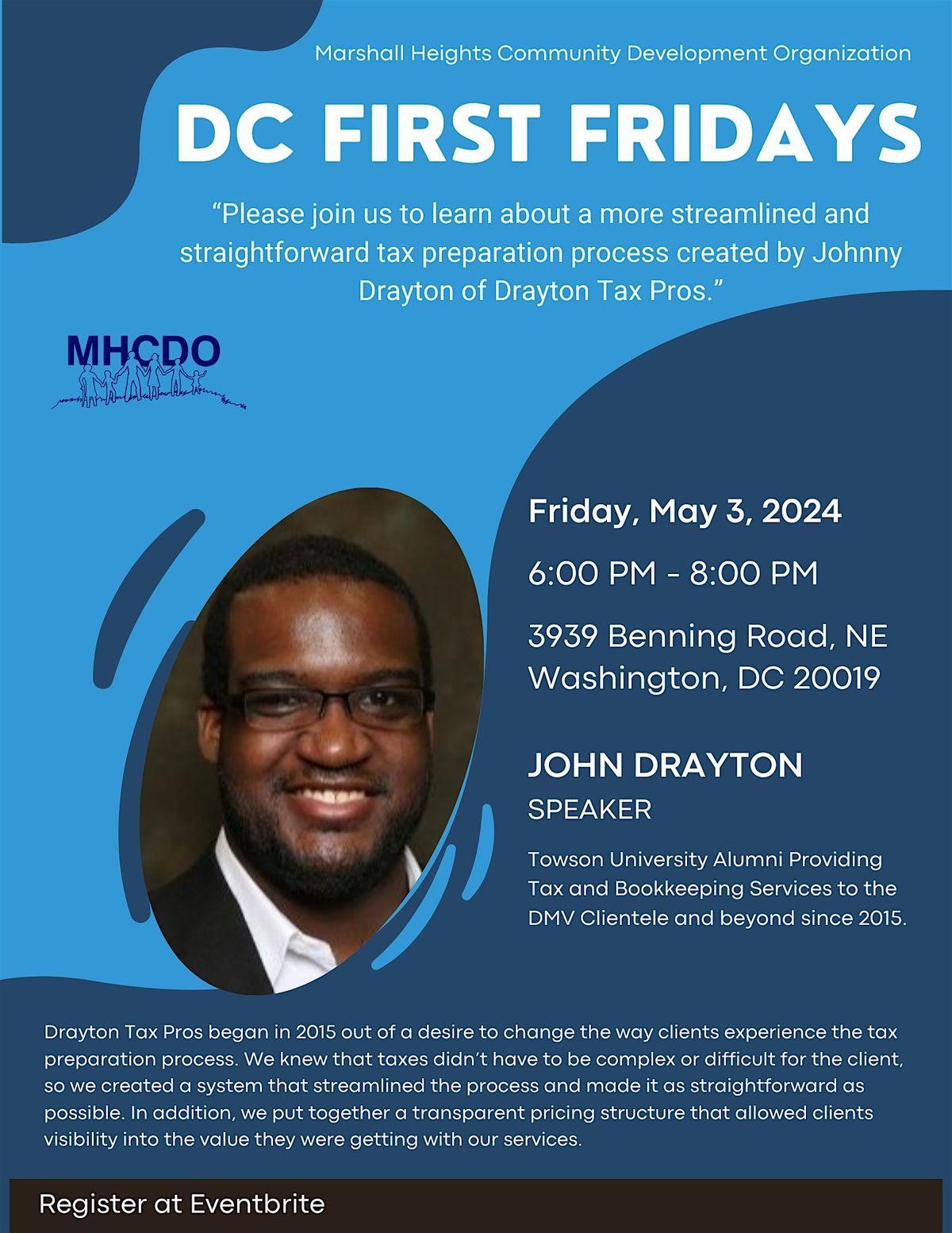 DC First Fridays May 3, 2024 Marshall Heights Community Development