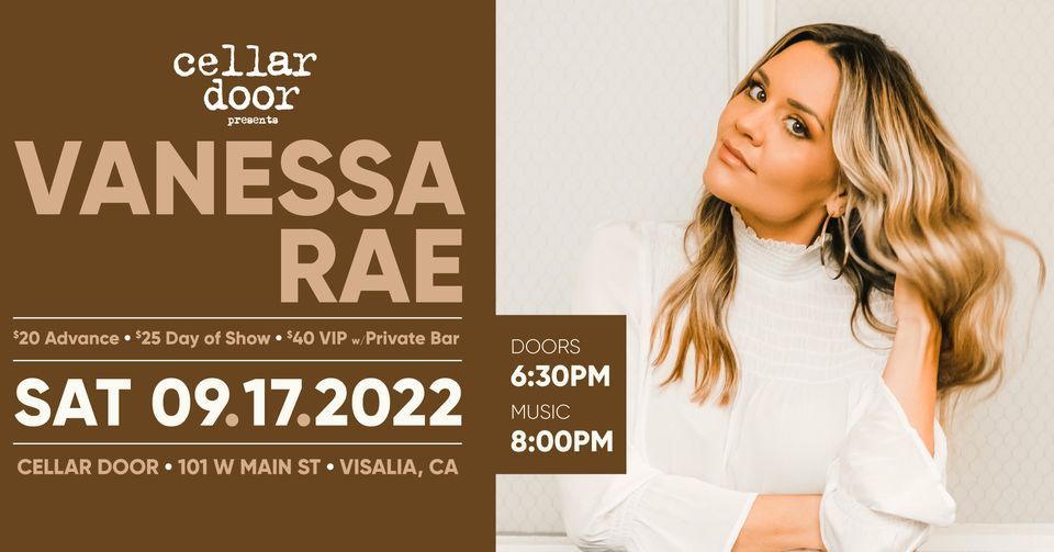 Cellar Door presents VANESSA RAE | Cellar Door, Visalia, CA | September