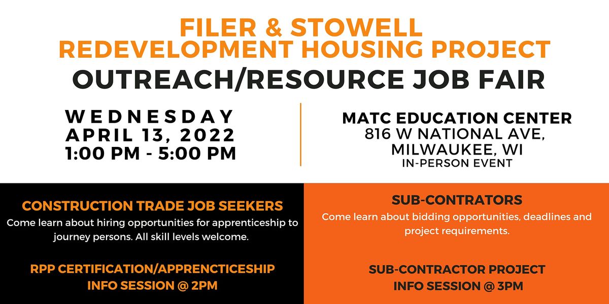 Filer & Stowell Redevelopment Project Outreach/Resource Job Fair