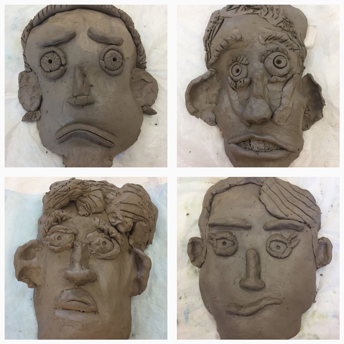 Clay Self-Portraits, Family Art Class for Kids