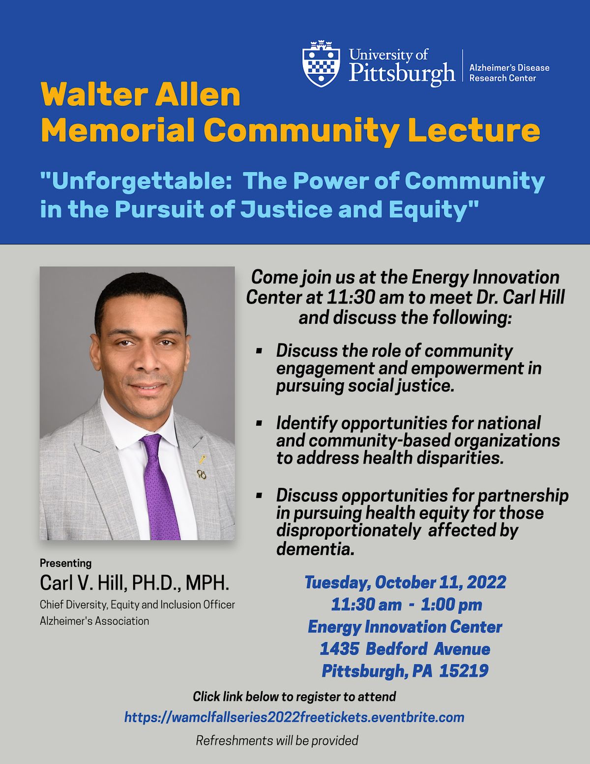 Walter R. Allen Walter Allen Memorial Community Lecture Fall Series 2022 at Energy ...