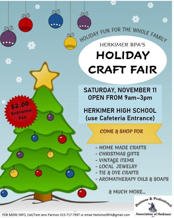 Herkimer BPAs Holiday Craft Fair Herkimer High School November 11, 2025