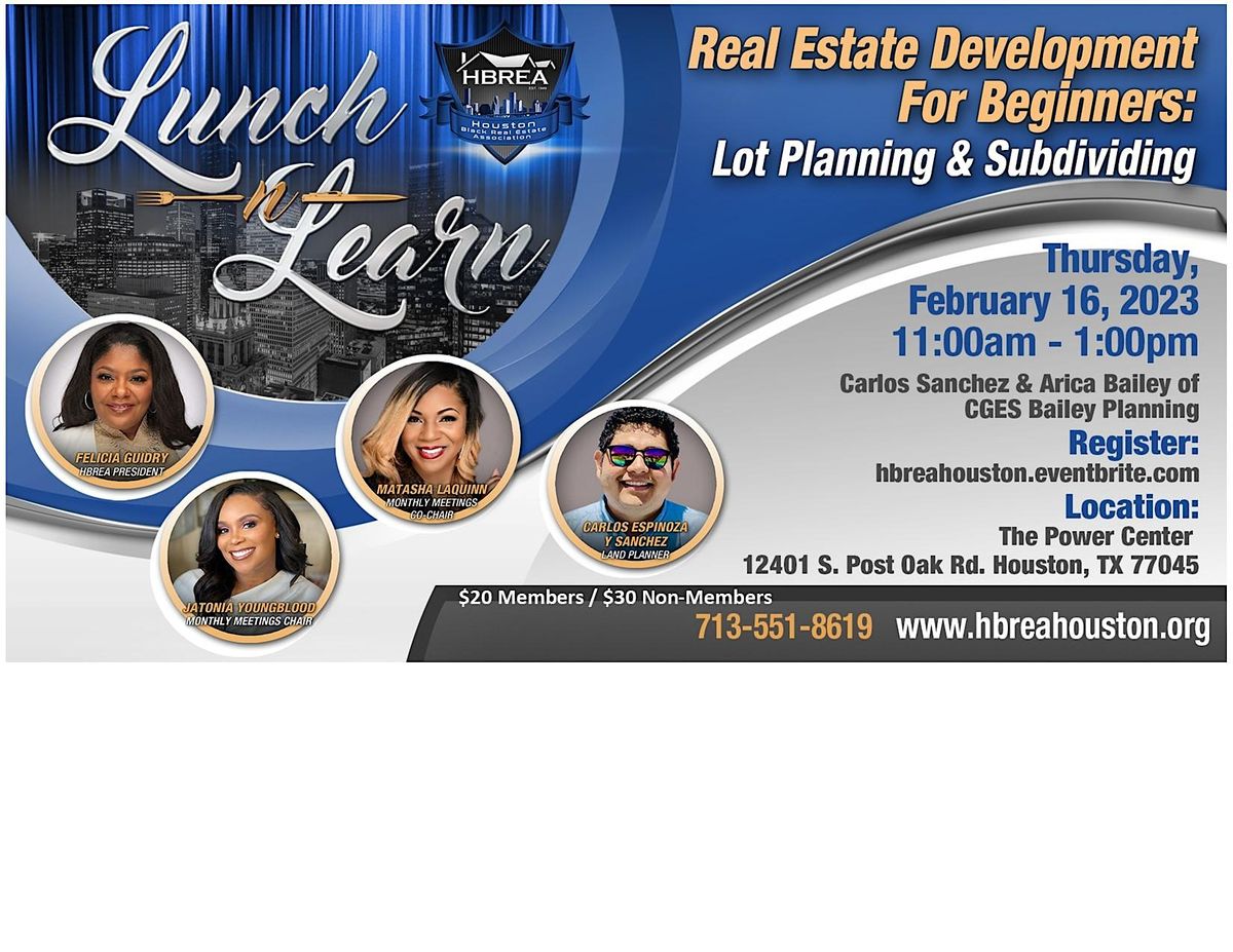 HBREA Real Estate Development for Beginners Lot Planning & Subdividing