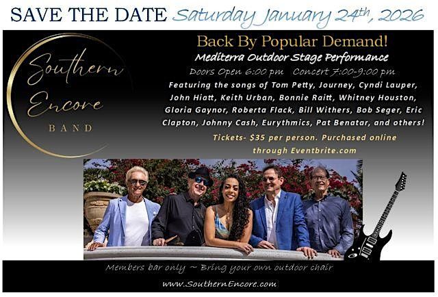 Southern Encore Band performance at the Mediterra Outdoor Stage