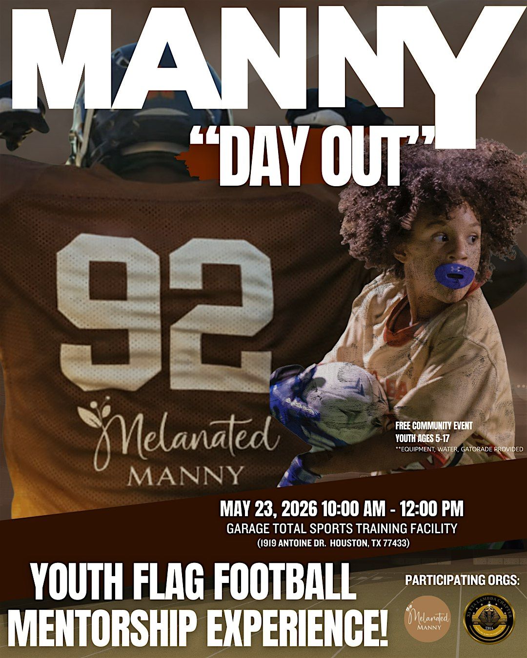 Manny Day Out- FREE Youth Flag Football Experience (Ages 5\u201317)