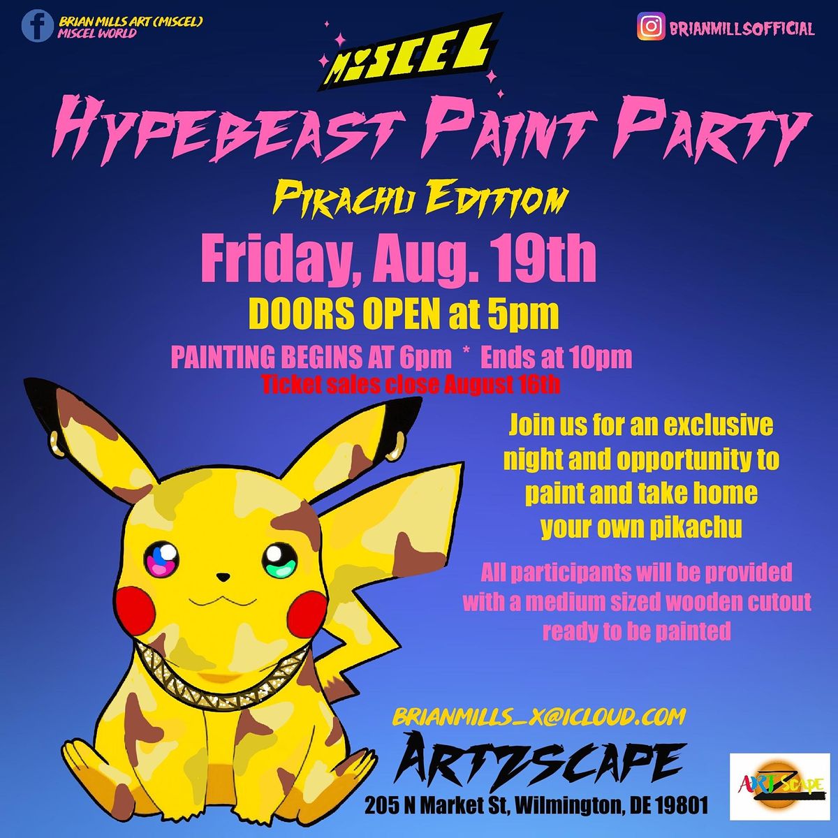 Hypebeast Paint Party (Pokémon edition) ArtzScape by Lady C
