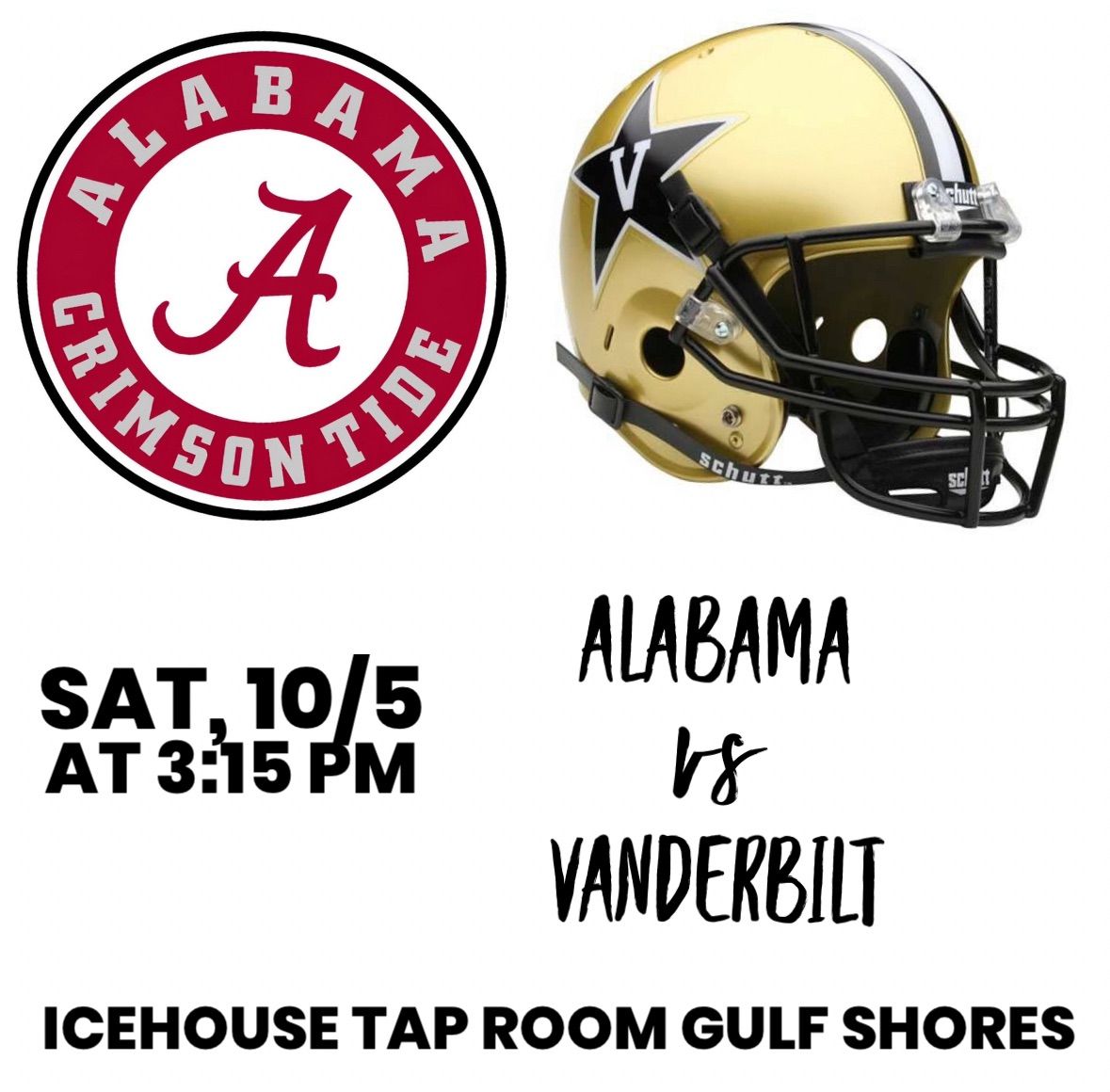 Alabama vs Vanderbilt watch party 112 Windmill Ridge Rd, Gulf Shores