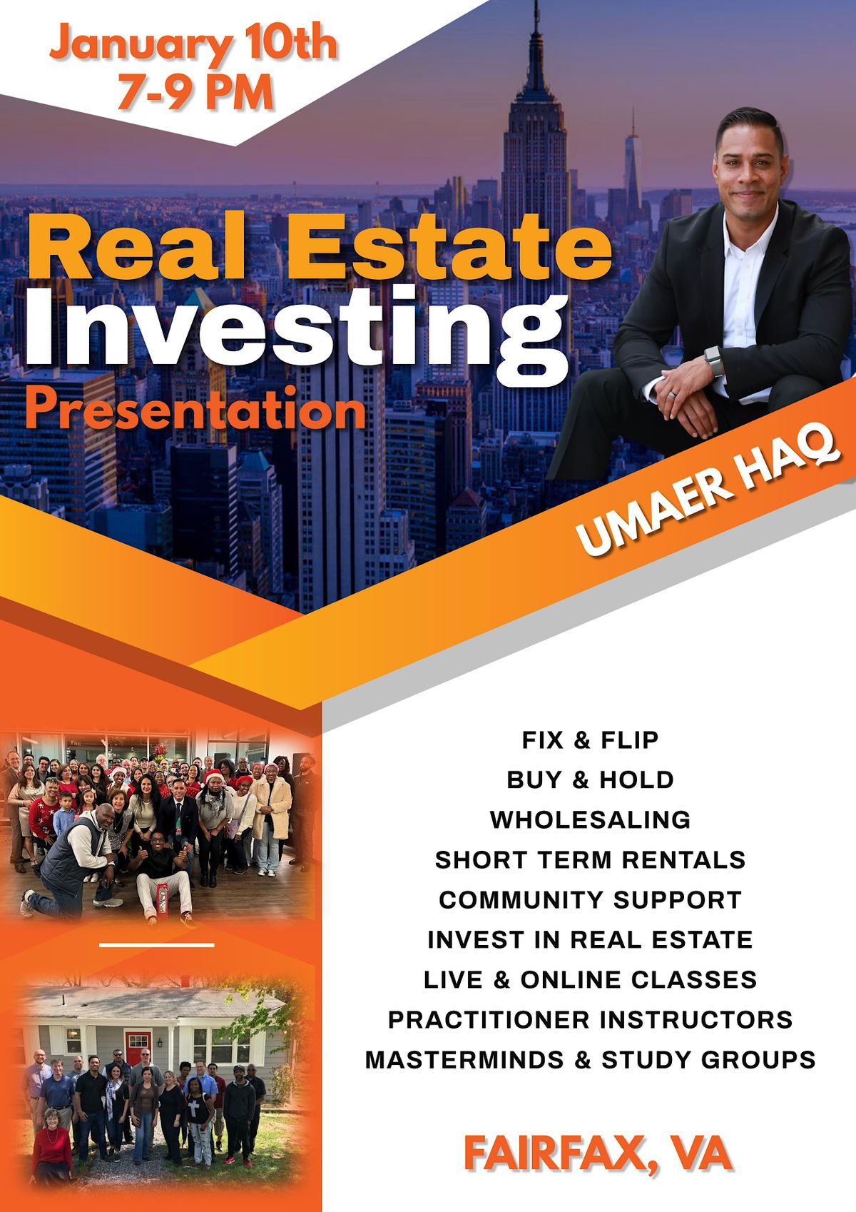 Wholesaling, Fix & Flip, Online and Live Classes, Community Support!