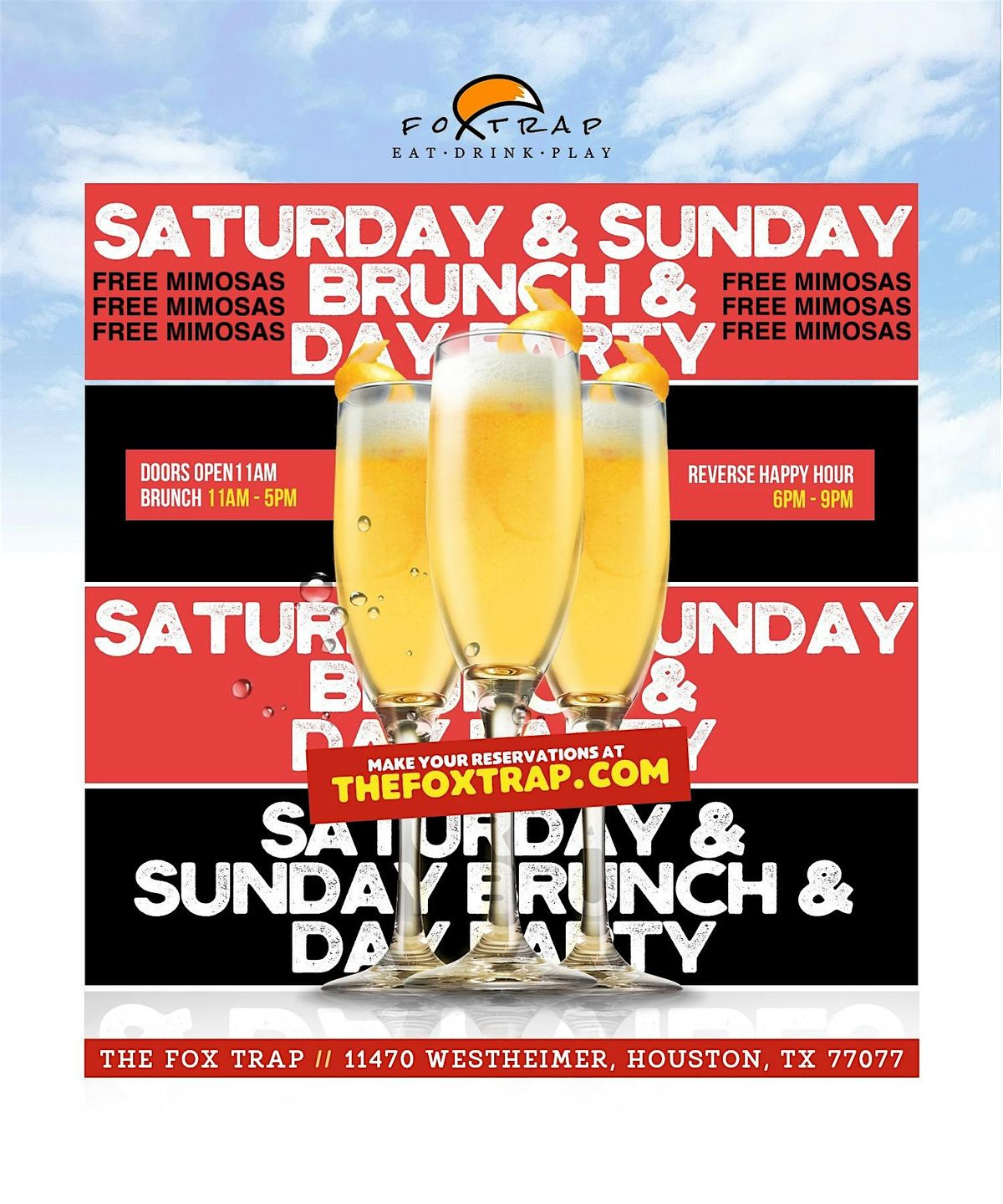 Free Mimosas | Saturday Brunch @ Fox Trap | Pool Tables | Hookah