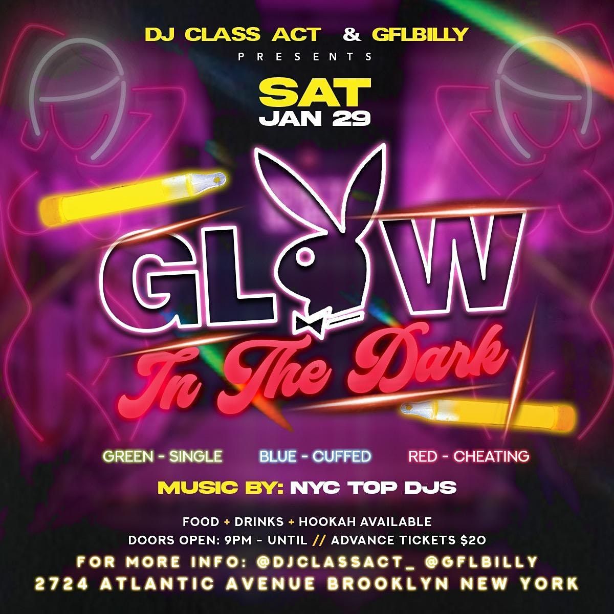 NYC "GLOW IN THE DARK PARTY"  9pm-Until  @ 2724 Atlantic Ave, Brooklyn, NY