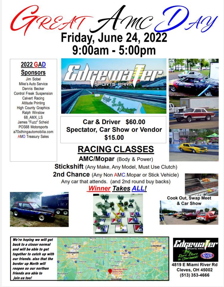 Great AMC Day (GAD)2022 Edgewater Sports Park, Cleves, OH June 24, 2022