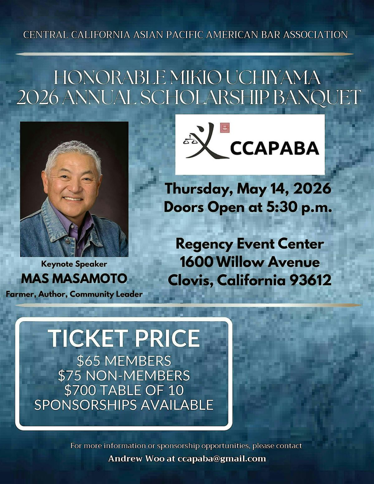 CCAPABA'S HONORABLE MIKIO UCHIYAMA 2026 ANNUAL SCHOLARSHIP BANQUET