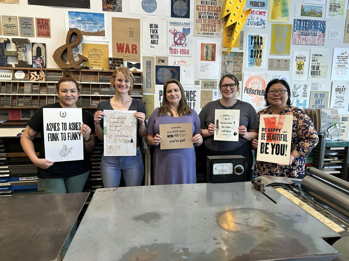 Letterpress Workshop Saturday, May 16