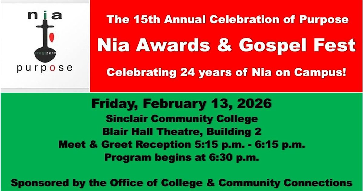 15th Annual Celebration of Purpose: Nia Awards\/GospelFest