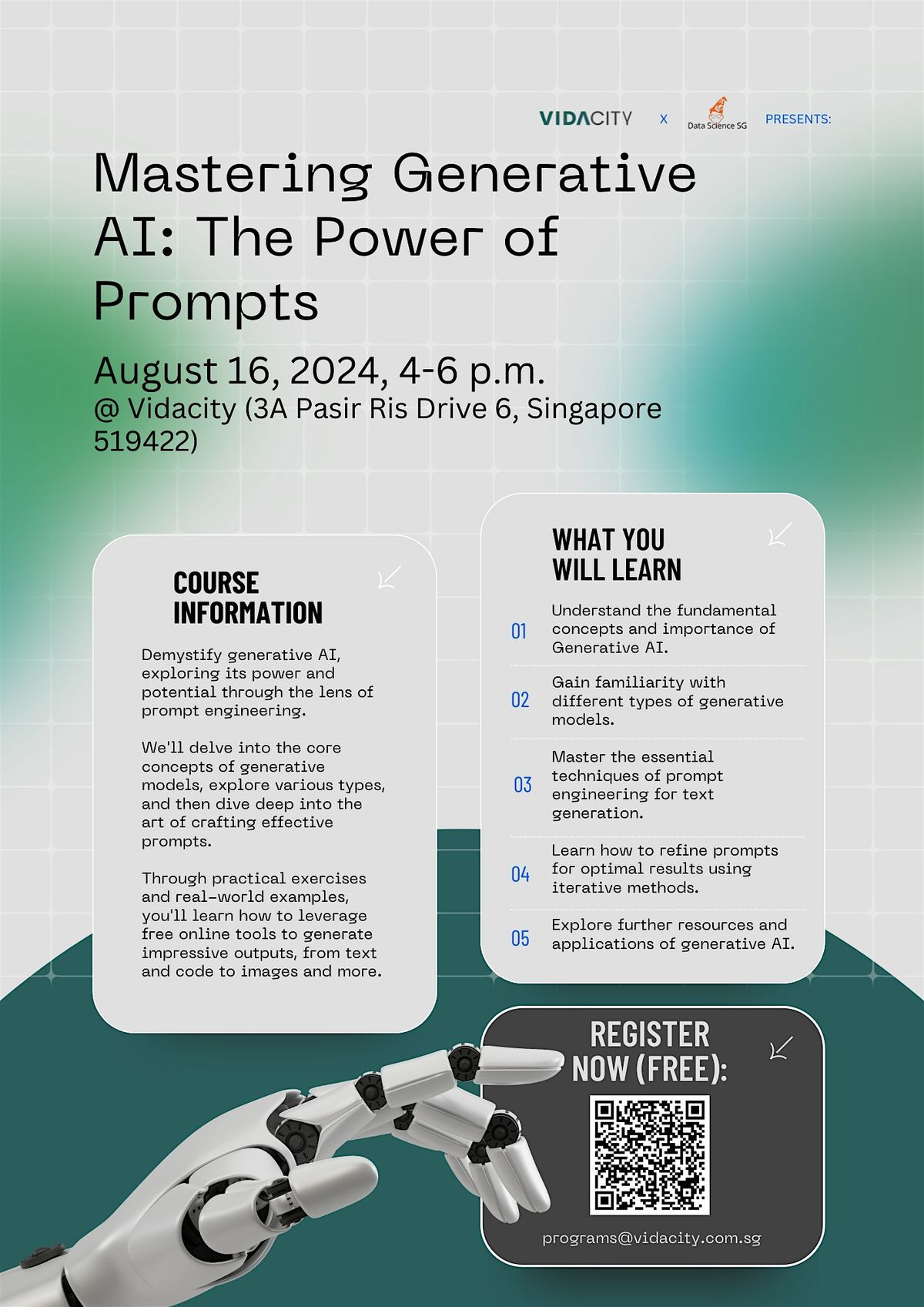 Mastering Generative AI: The Power of Prompts at Vidacity, 3A Pasir Ris ...