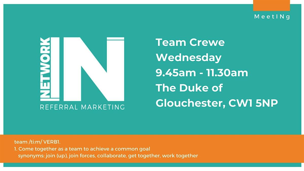 NetworkIN Team Crewe Brunch Fortnightly Meeting