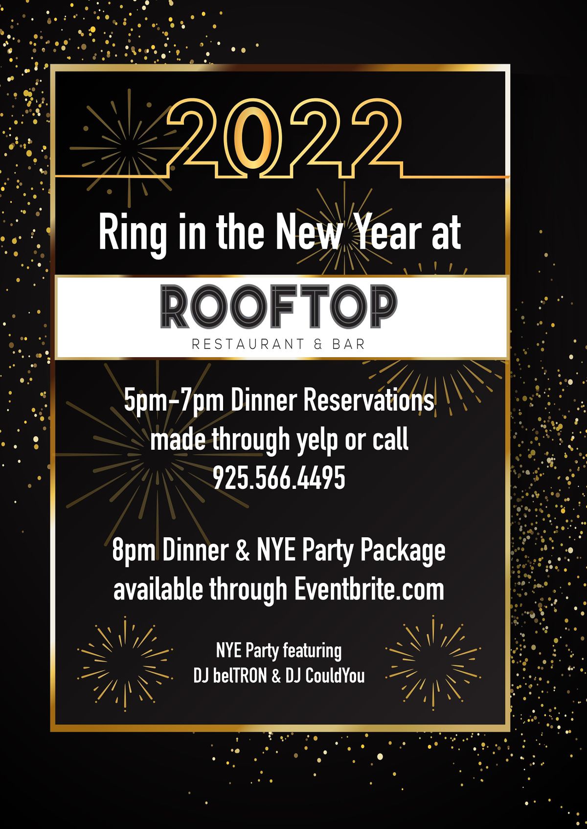Restaurants Open On Christmas Day 2022 Walnut Creek Ca New Years Eve Dinner & Party At Rooftop Walnut Creek | Rooftop, Walnut Creek,  Ca | December 31 To January 1