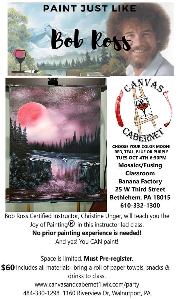 Paint Like Bob Ross at the Banana Factory Halloween Moon The Banana