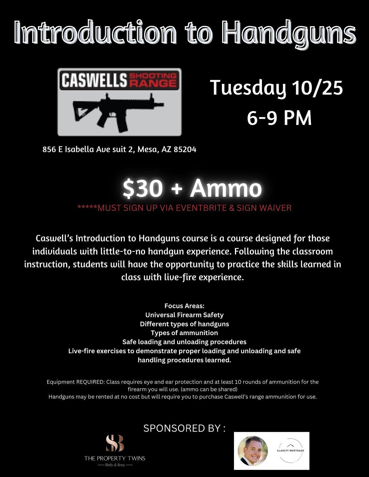 Caswell\u2019s Introduction to Handguns Class