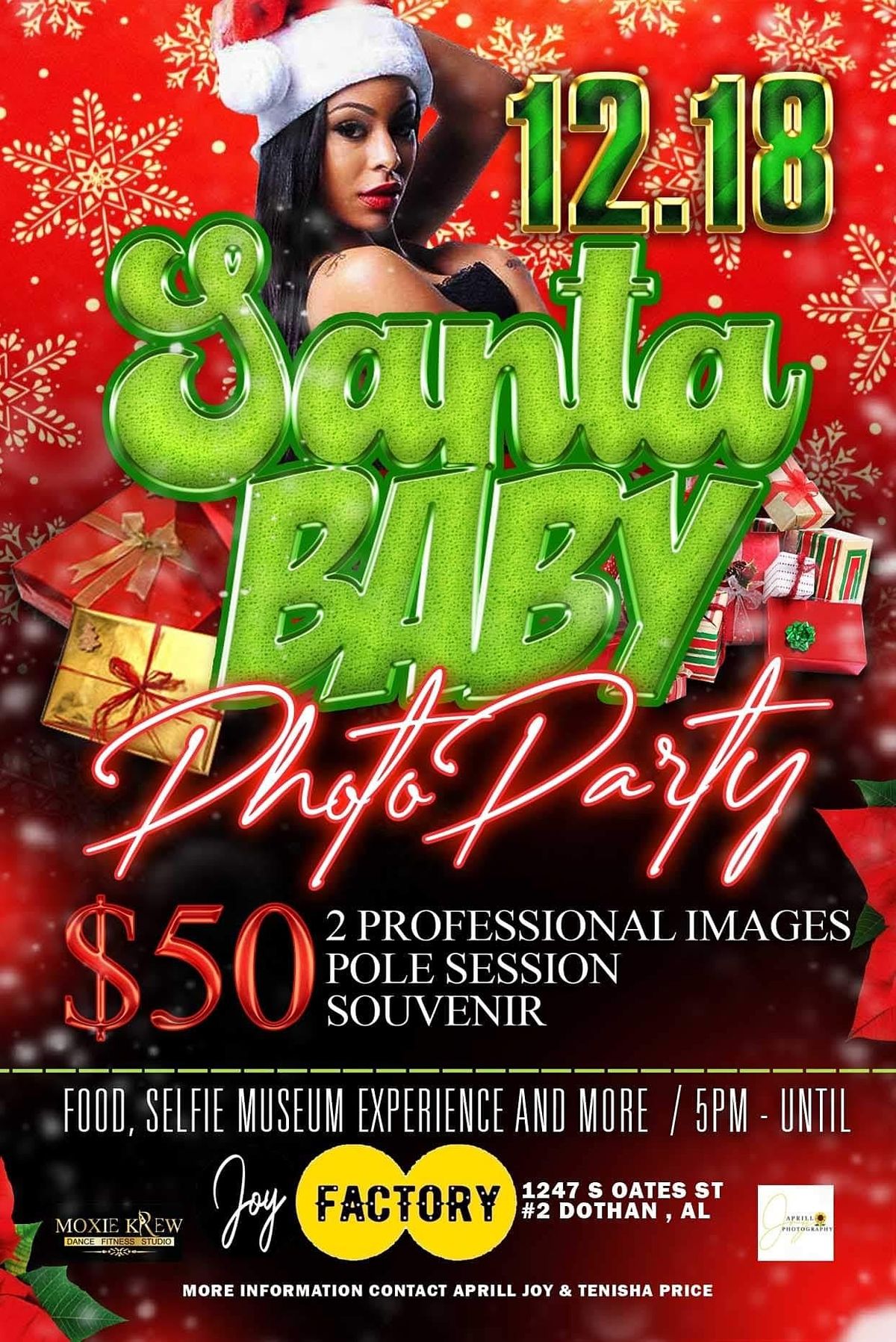 Christmas Events 2022 Near Dothan Al Santa Baby Photo Party | Joy Factory, Dothan, Al | December 18, 2021