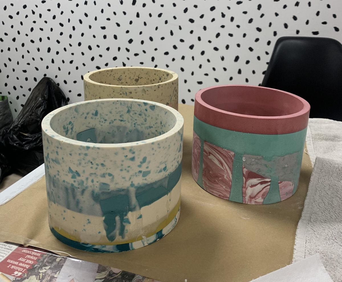 Jesmonite Plant Pot Terrazzo/Marbling Make Your Own Homeware